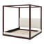 Élégante base de lit à baldaquin avec tête de lit rembourrée pour une chambre luxueuse-129942420-129942421