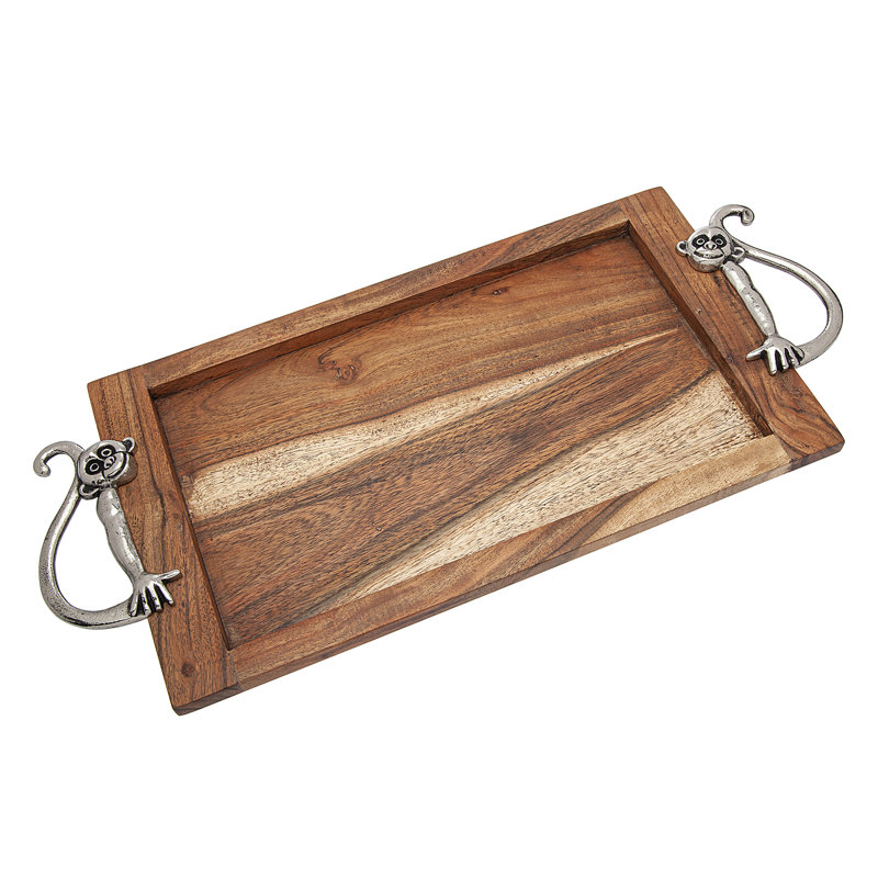 Monkey Handle Wood Serving Tray