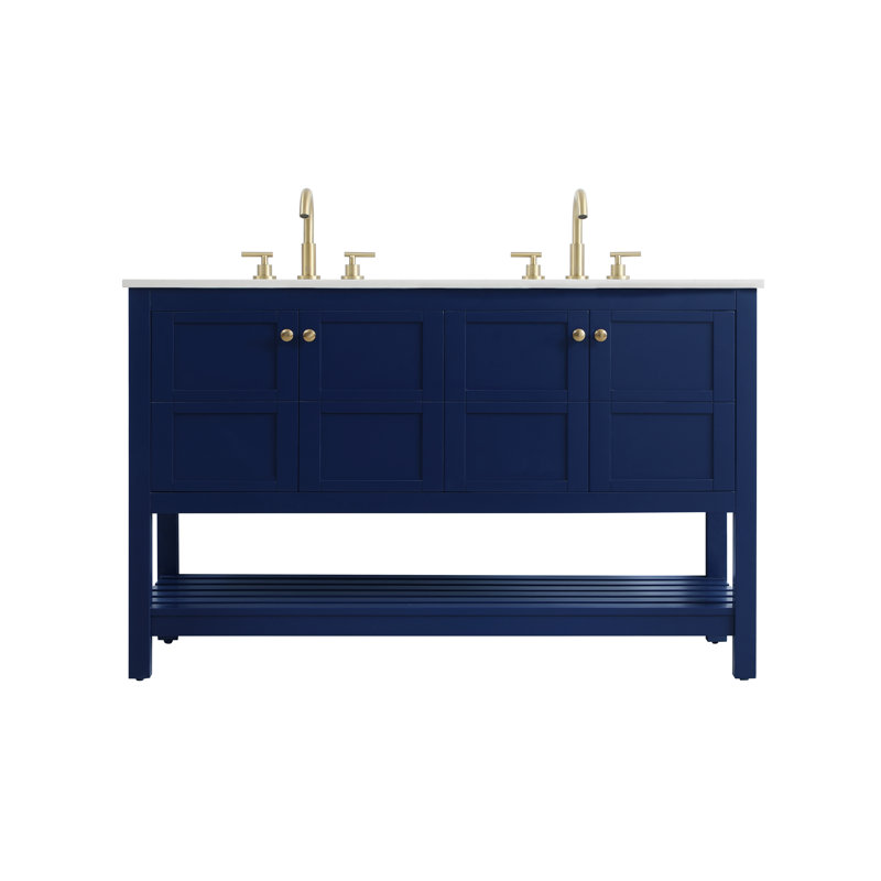 54 inch Double Bathroom Vanity, Blue