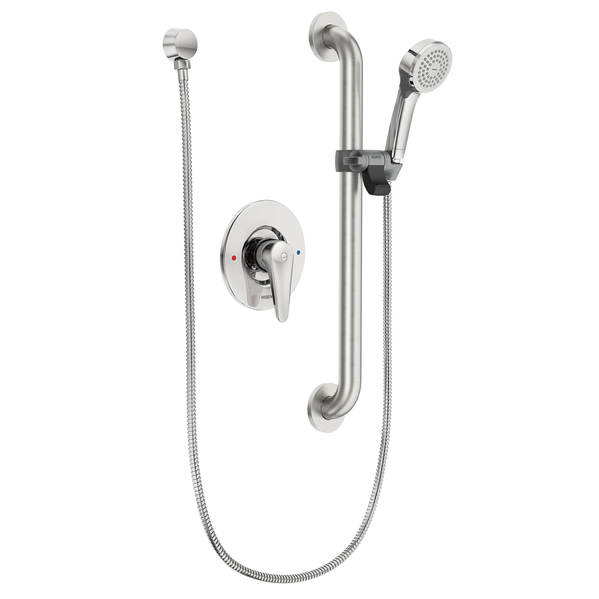 Moen commercial handheld shower with grab bar