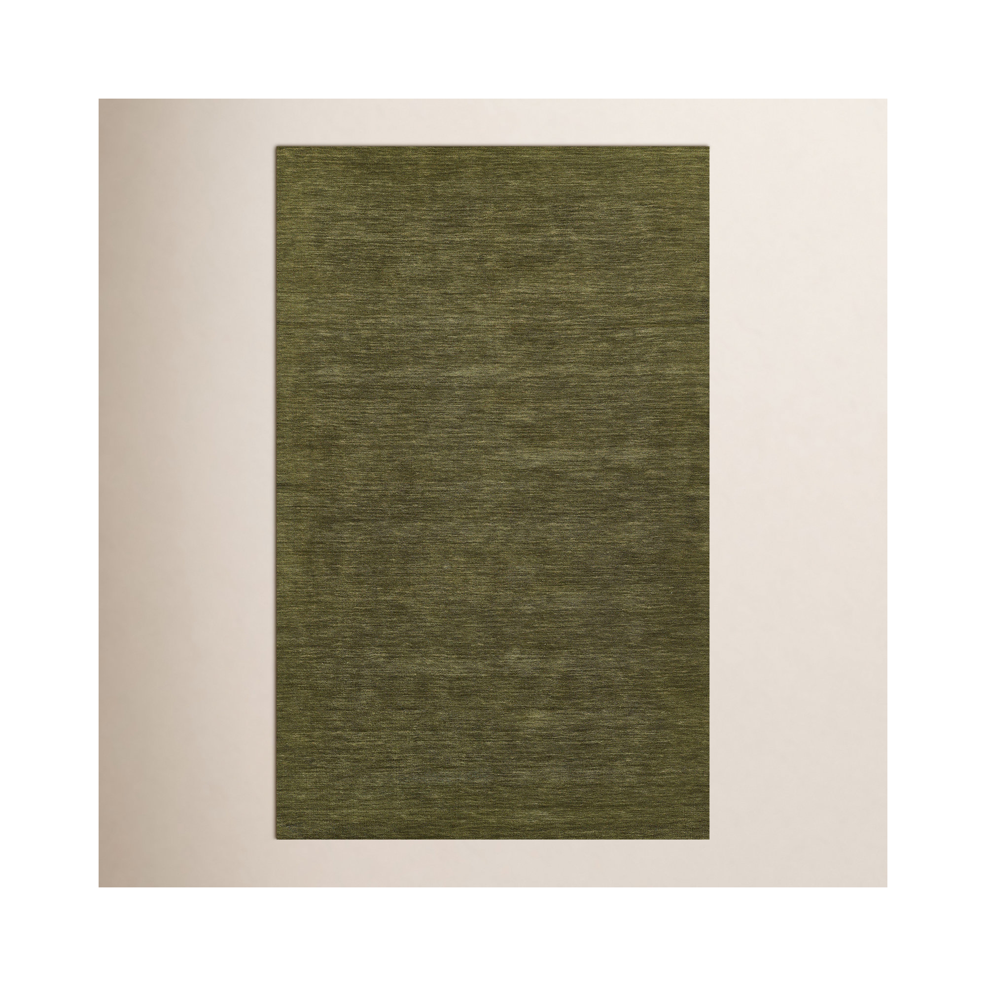 Althena Hand Loomed Wool Green Rug, Rectangle 8' x 10'