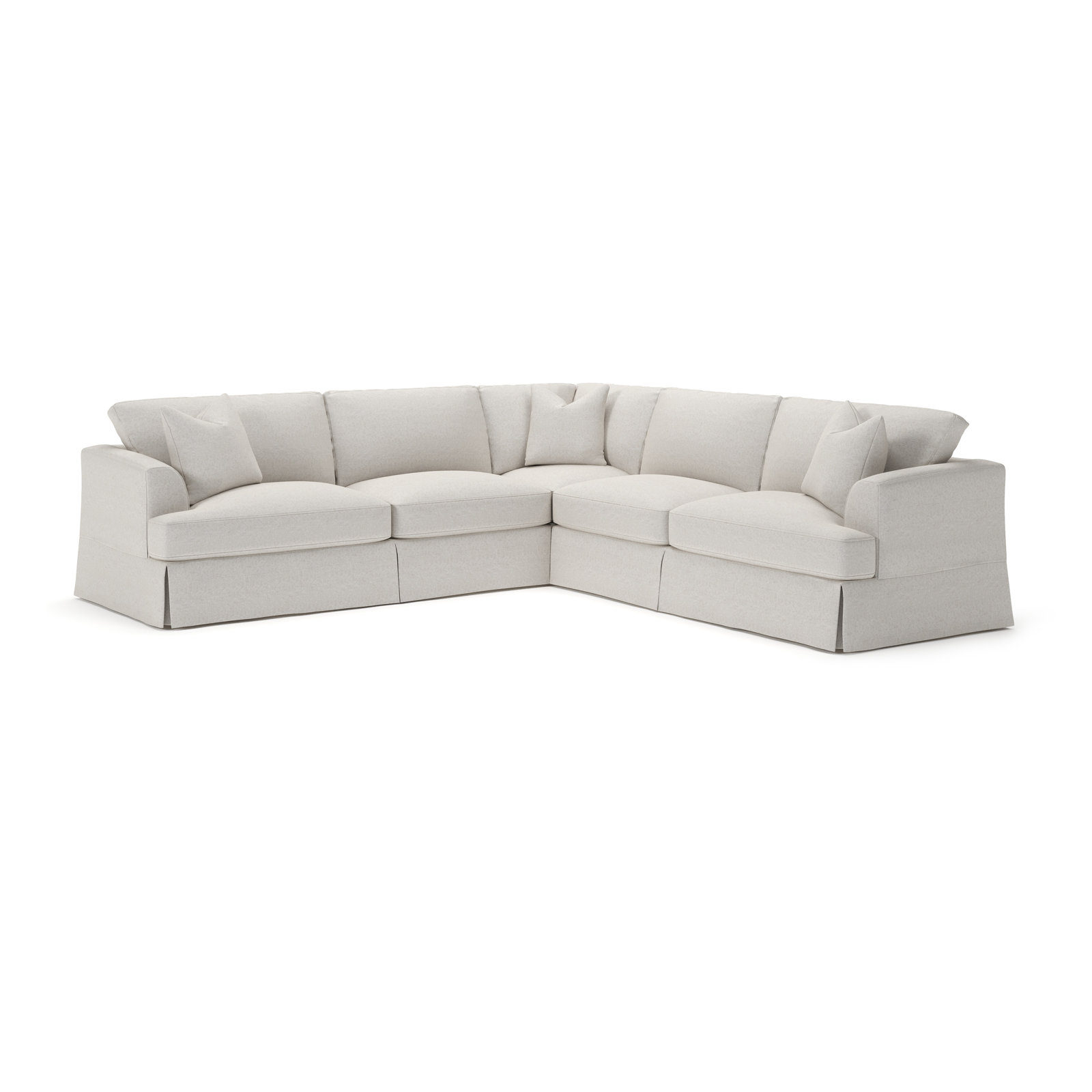 Lucia L-Sectional, Macarena Light Gray Canvas