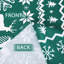 Round Waterproof Christmas Tablecloth – mark Resistant Table Cover – Snowflake & Reindeer Print, Easy Clean – Ideal for Holiday Dining & Parties – 60" Round – Green background (Germany)