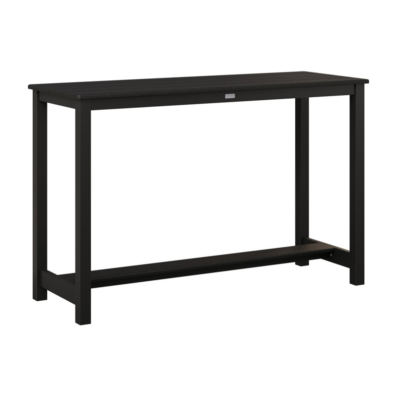 Balcony Outdoor Rectangle Bar Table, 38.5" H x 60" W x 22" D, Black, Matte Black