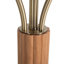Lampe sur pied Tambo Torchiere - Finition bois, laiton vieilli, gradateur-96227971