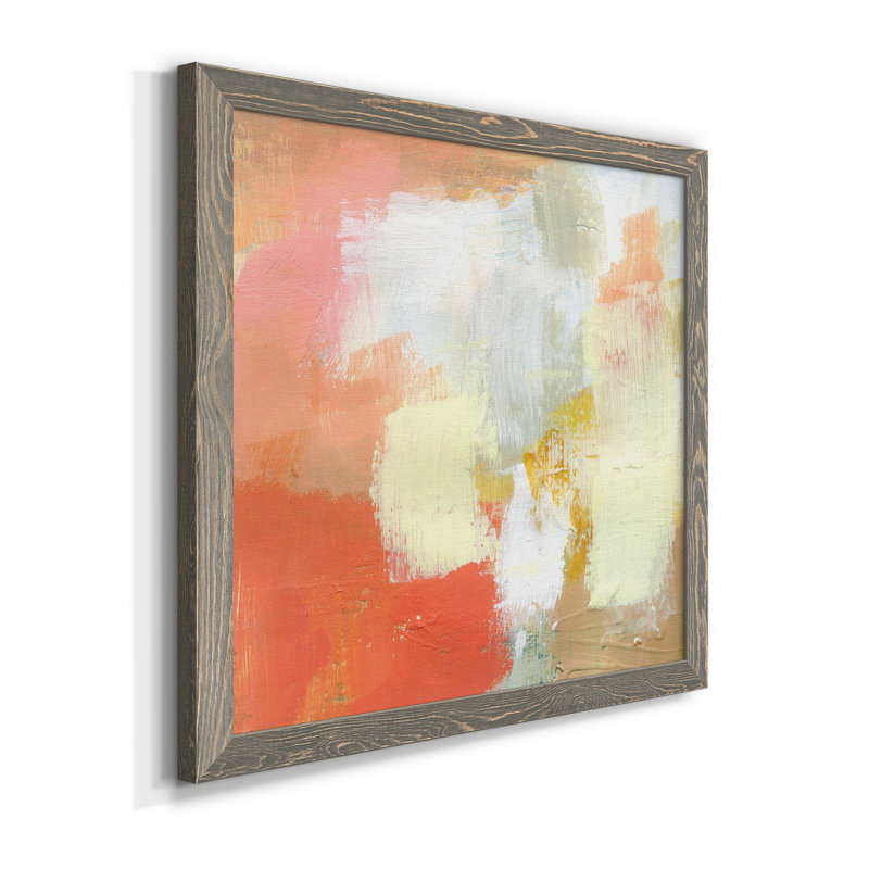 " Yellow And Blush IV " Painting Print, Grey Framed, 34.5" H x 34.5" W x 1" D