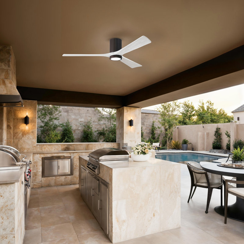 Irene LED Ceiling Fan, Textured Bronze, Matte White, 60"