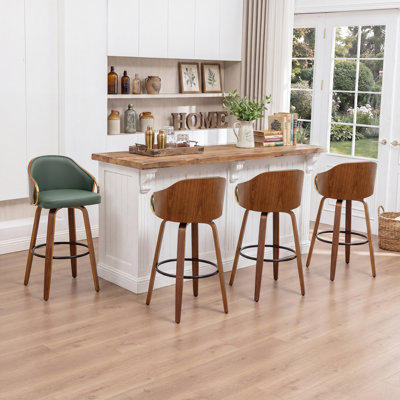 Ensemble de tabourets de bar pivotants en cuir Ketner