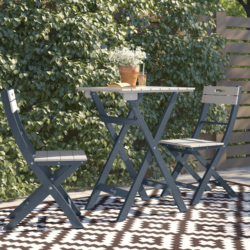 Valery 2 - Person Wood Patio Dining Set with Square Table