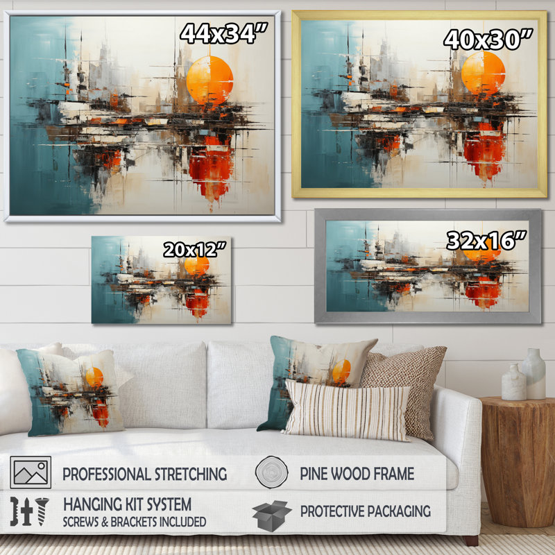 Harmonious Hybrid II On Canvas Print, Gold Single Picture Framed, 16" H x 32" W x 1" D