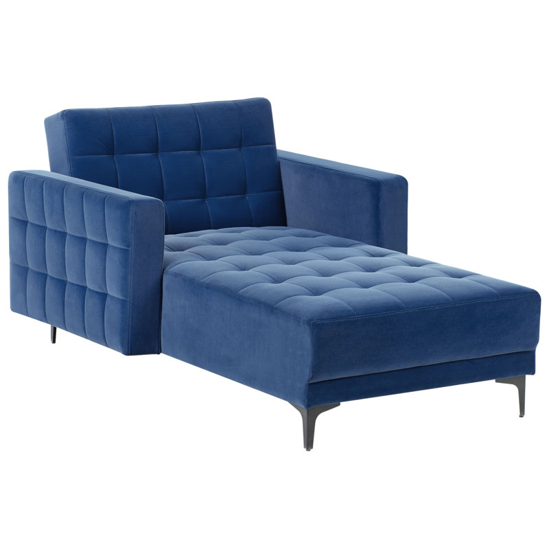 Chmura Velvet Chaise Lounge, Blue
