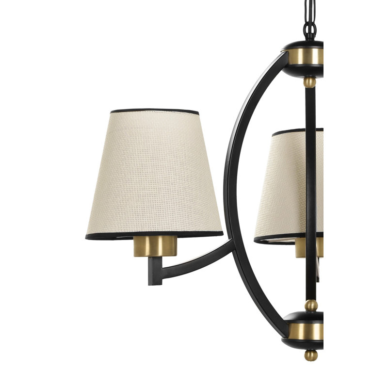 Roberson 4 - Light Shaded Chandelier, Black, Beige