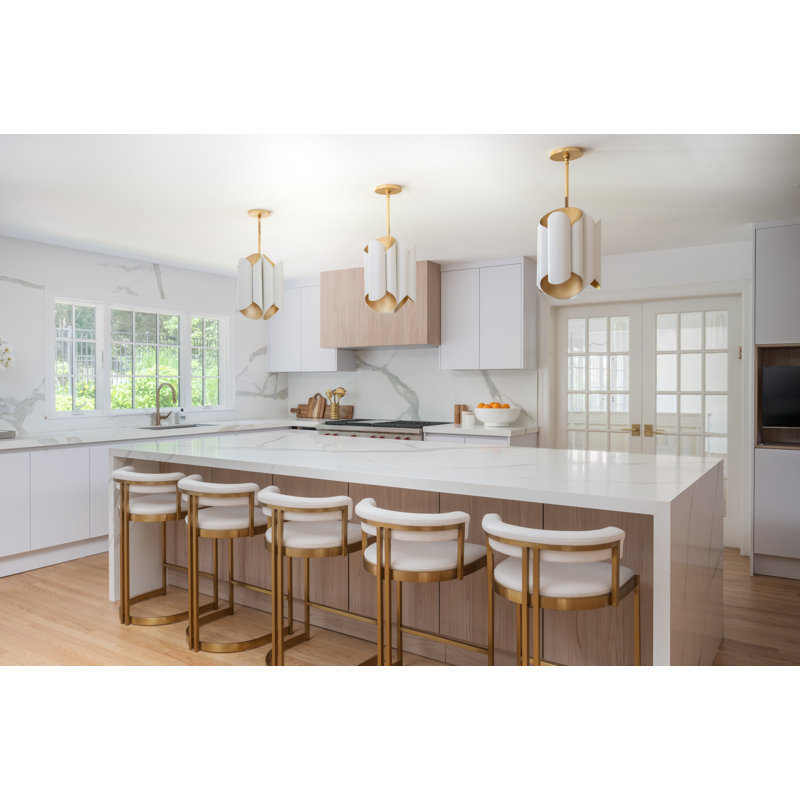 Banks 6 - Light Pendant, Gold Leaf/White
