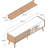 Modern TV Unit with Wall Shelf, Walnut & White, 55.1 x 13.8 x 17.7 inches | 100% Melamine Coated Particle Board, 0.7 inches Thick | Plastic Handles & Legs, Multiple Shelves for Additional Storage, Scandinavian Design