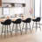 Faux Leather Bar Stool with Footrest-531926007