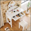 Coiffeuse compacte avec miroir réversible, coiffeuse avec tabouret, coiffeuse compacte pour petits espaces