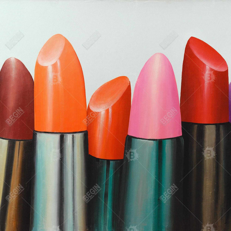 Lipstick collection for woman - 16"x16" Throw pillow cover - Poly twill - Print on demand, 16"H x 16"W