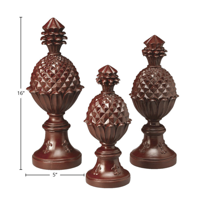 Ensemble de sculpture 3 pièces Howial, Rouge antique