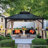 Sunjoy 10 x 12 ft Metal Gazebo with Black Rustproof Aluminum Frame Two Tier, Ceiling Hook and Mosquito Net