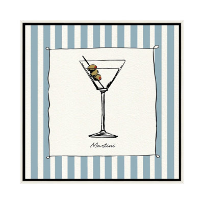 «Cocktail Hour Martini», reproduction d'art sur toile encadrée