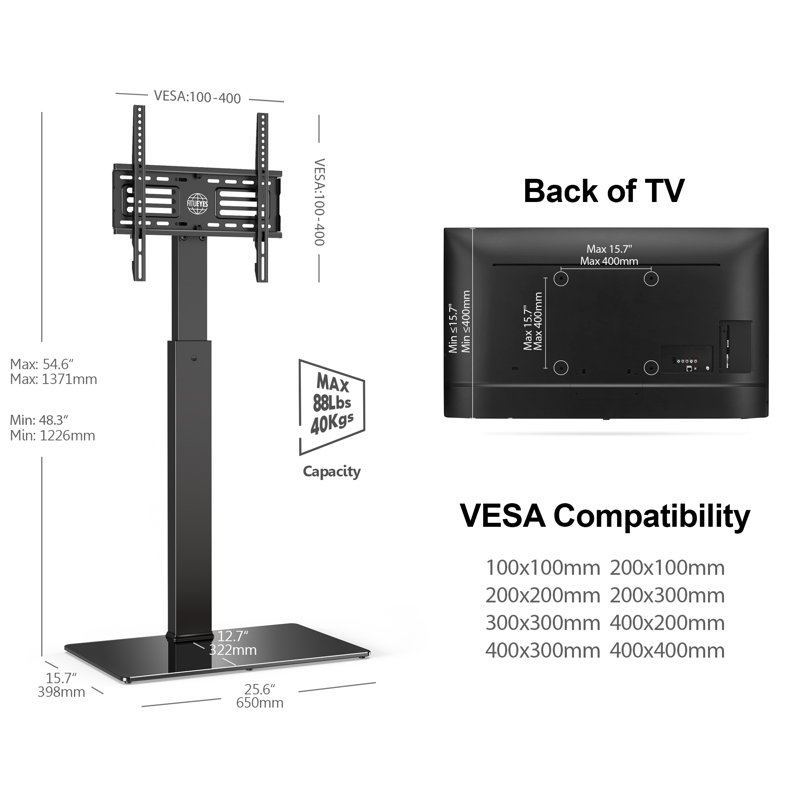 Meuble télé flottant pour téléviseur de 65 po ou moins