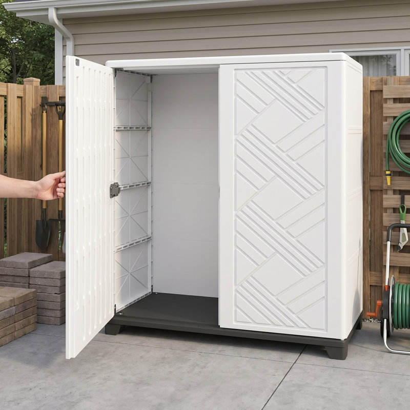 Armoire de rangement extérieure 33,5 po x 15,1 po x 34,3 po, imperméable et résistante aux rayons UV, pour le patio, le jardin et l'intérieur