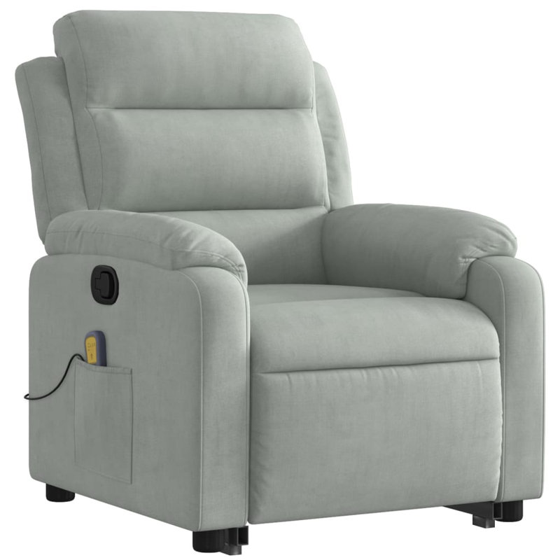 Fauteuil de massage inclinable électrique, Inclinaison par pression manuelle, Vert foncé