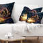 Lights of Gears - Coussin imprimé abstrait