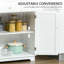 Buffet de cuisine moderne avec comptoir en bois massif, 2 tiroirs, portes et tablette réglable-813421264