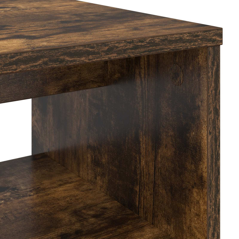 Unfinished TV Stand, 40cm H x 60cm L x 35cm W, Smoked Oak
