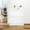 Classeur en métal blanc à 2 tiroirs - Classeur efficace et verrouillé, armoire de bureau pour améliorer la productivité, avec organisation optimisée par serrure, traitement de surface galvanisé peu encombrant