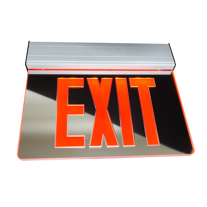 NICOR Lighting Aluminum Edge Lit LED Exit Sign, Red
