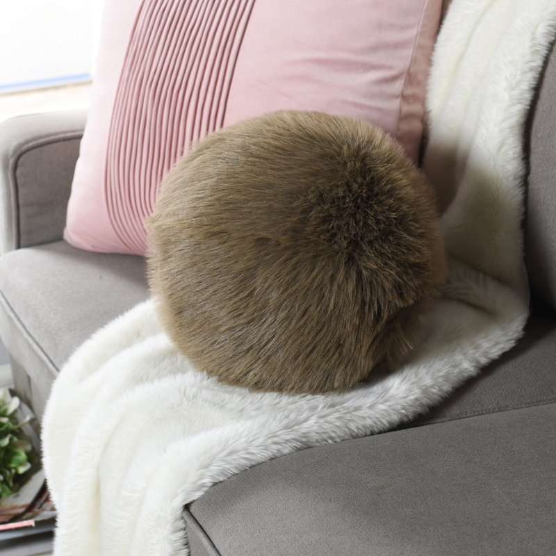Coussin circulaire avec bourre en plumes - 12 x 12, Brun taupe