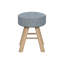 Velours rond 12 po gris avec pieds en bois stables et rembourrage en mousse rembourré moderne