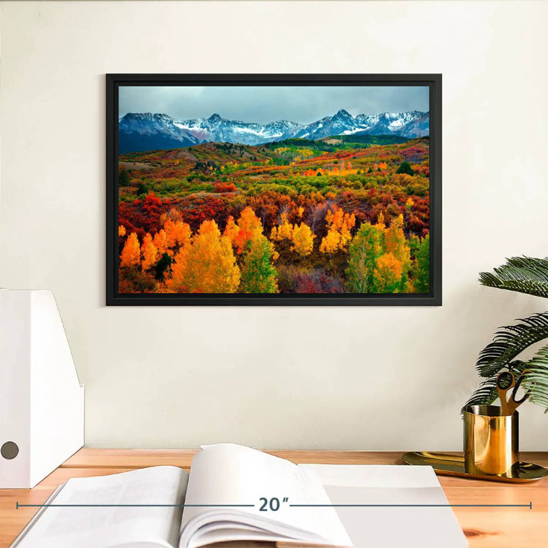 Colorado Autumn Landscape, Floating Frame Black, 13" X 9"
