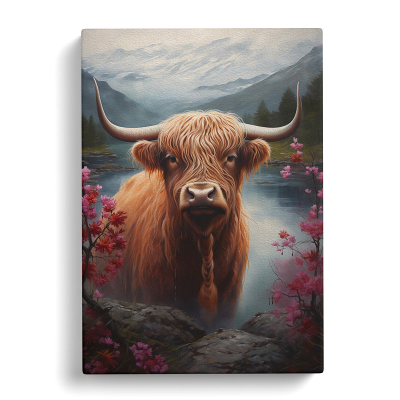 Highland Cow Renaissance - Wrapped Canvas, 60cm H x 40cm W x 3cm D