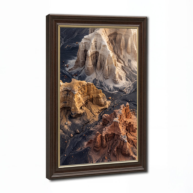 Striated Rock Formations in Earth Tones, art mural sur toile, 24"H x 16"W