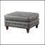 Ensemble de canapé modulaire 3 pièces réversible en similicuir respirant gris ardoise et 2 coussins de canapé capitonnés et 1 repose-pieds
