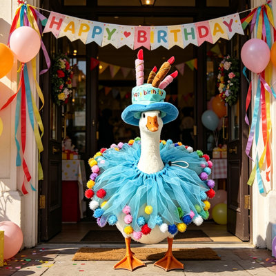 23Inch White Gooses Birthday Decoration Set For Birthday Parties