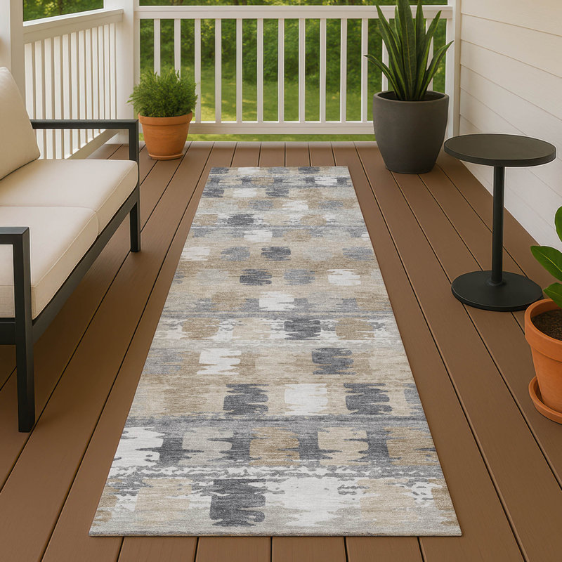 Tapis d'intérieur / extérieur lavable à la machine Chantille ACN2673, Tapis de couloir 2 pi 3 po x 7 pi 6 po, Beige