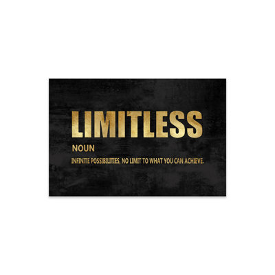 Limitless, impression dorée sur verre acrylique