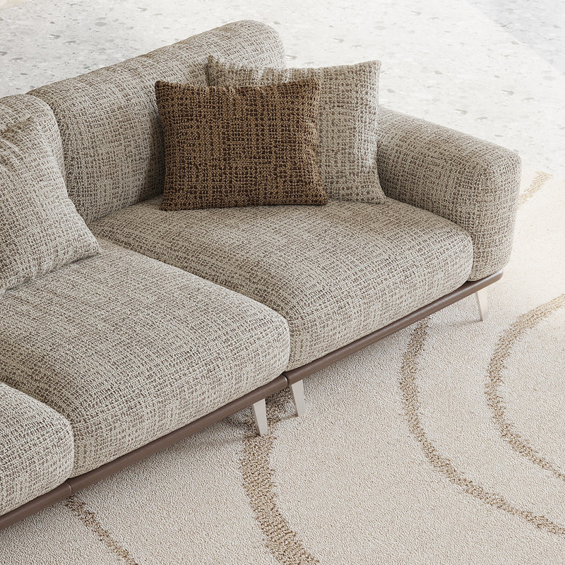 Canapé en lin et coton 118,11 po, 4, H 32,28 po x l 118,11 po x P 39,37 po
