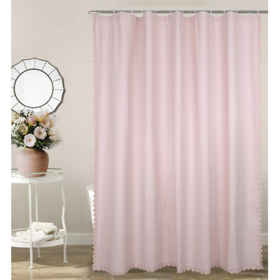 Rideau de douche festonné, rideaux de salle de bain en coton Girly