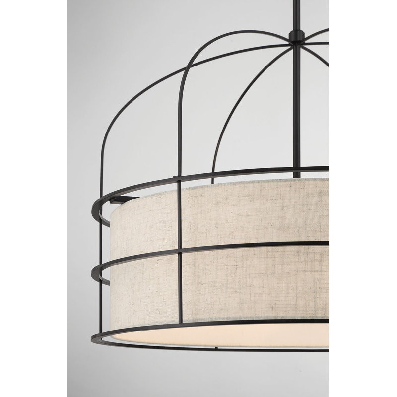 Luminaire suspendu tambour 1 lumière Gateway Park, Charbon