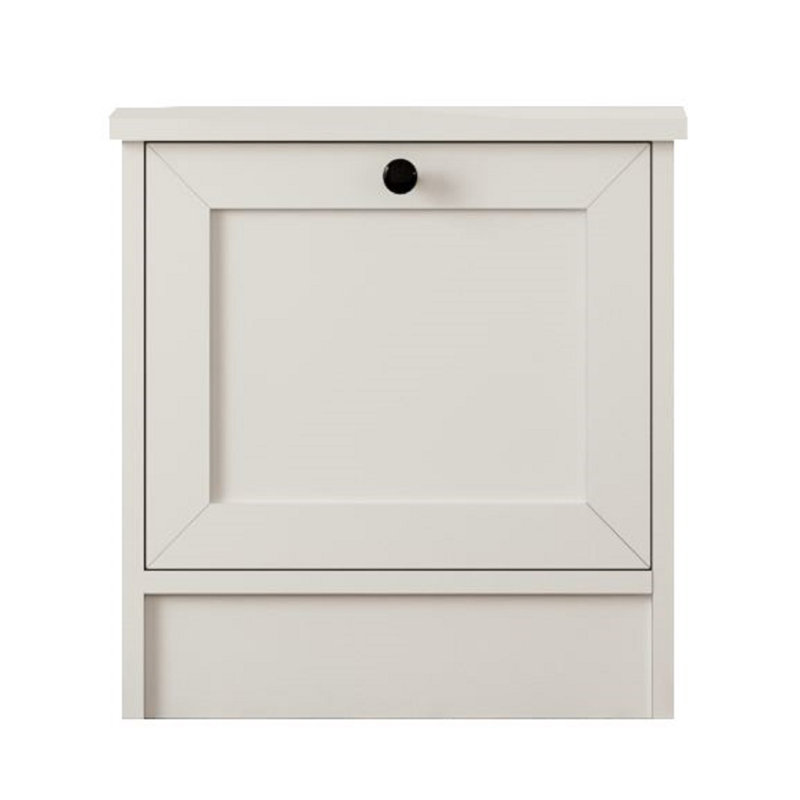 Table de chevet moderne avec portes en panneau de fibres à densité moyenne, blanc mat, 17,7 po x 25,2 po x 15,7 po | Panneau de particules 100% mélamine de qualité E1, épaisseur: 0,6 pouce | Assemblage facile avec le système Minifix, conception él?