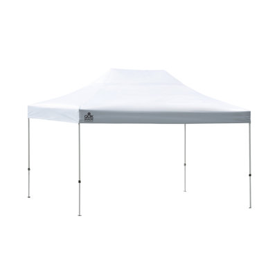 Quik Shade 10' X 15' Commercial 150 Square Feet Of Shade Straight Leg Base Outdoor Pop-Up Canopy, White