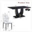 Ensemble de table de salle à manger moderne en MDF noir avec 4 chaises élégantes en polyuréthane blanc, parfait pour toute maison