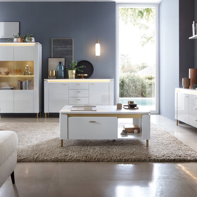 Baelin Coffee Table with Storage, White