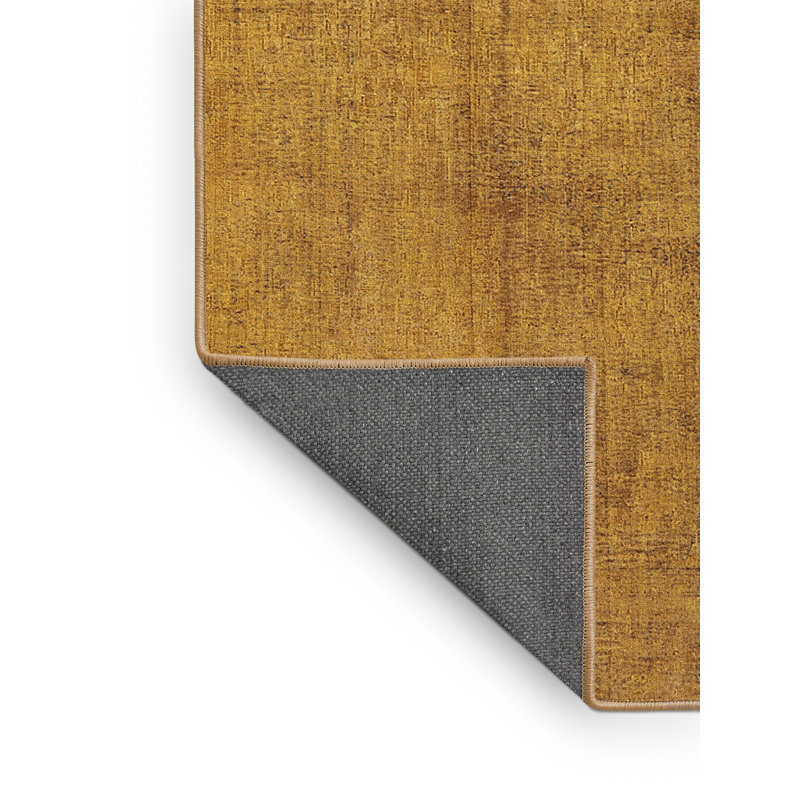 Tapis doré à motif abstrait Ronja, Rectangle 6 pi x 9 pi