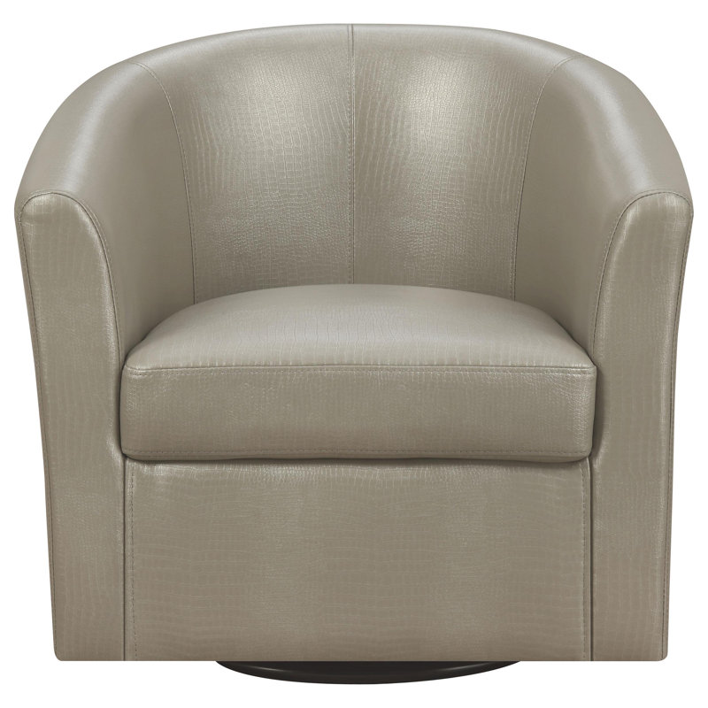 Fauteuil demi-tonneau pivotant de 29,5 po Melvyn, Similicuir champagne